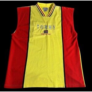 VTG 90s 0303 Street Wear -Tommy Pro Sport patch Basketball Jersey XXL Green Red